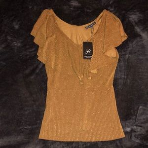 Gorgeous Adrianna Papell sparkle plisse blouse